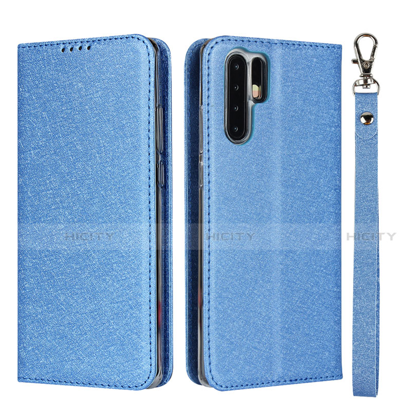 Funda de Cuero Cartera con Soporte Carcasa T12 para Huawei P30 Pro New Edition Azul