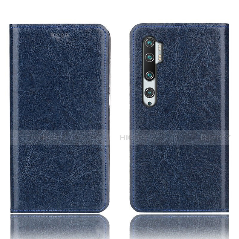 Funda de Cuero Cartera con Soporte Carcasa T12 para Xiaomi Mi Note 10 Azul