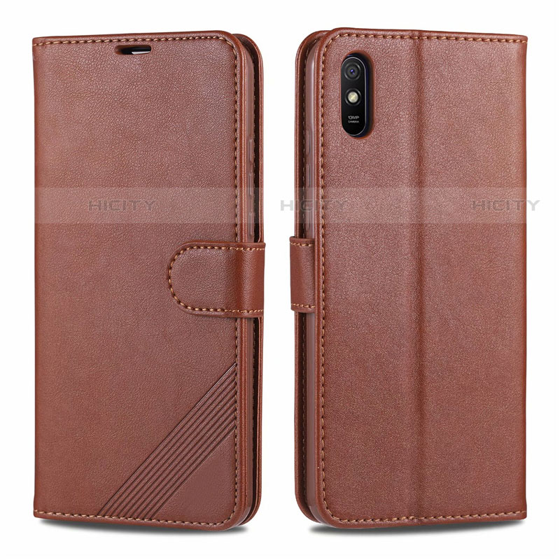 Funda de Cuero Cartera con Soporte Carcasa T12 para Xiaomi Redmi 9A Marron