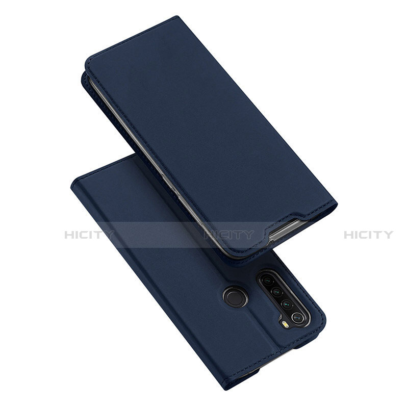 Funda de Cuero Cartera con Soporte Carcasa T12 para Xiaomi Redmi Note 8 (2021) Azul