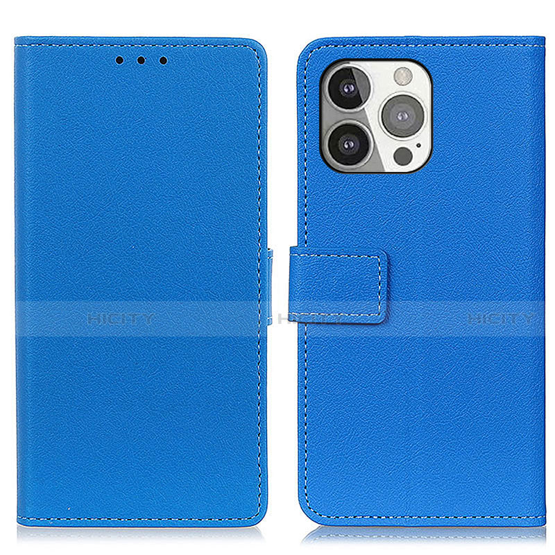 Funda de Cuero Cartera con Soporte Carcasa T14 para Apple iPhone 13 Pro Azul