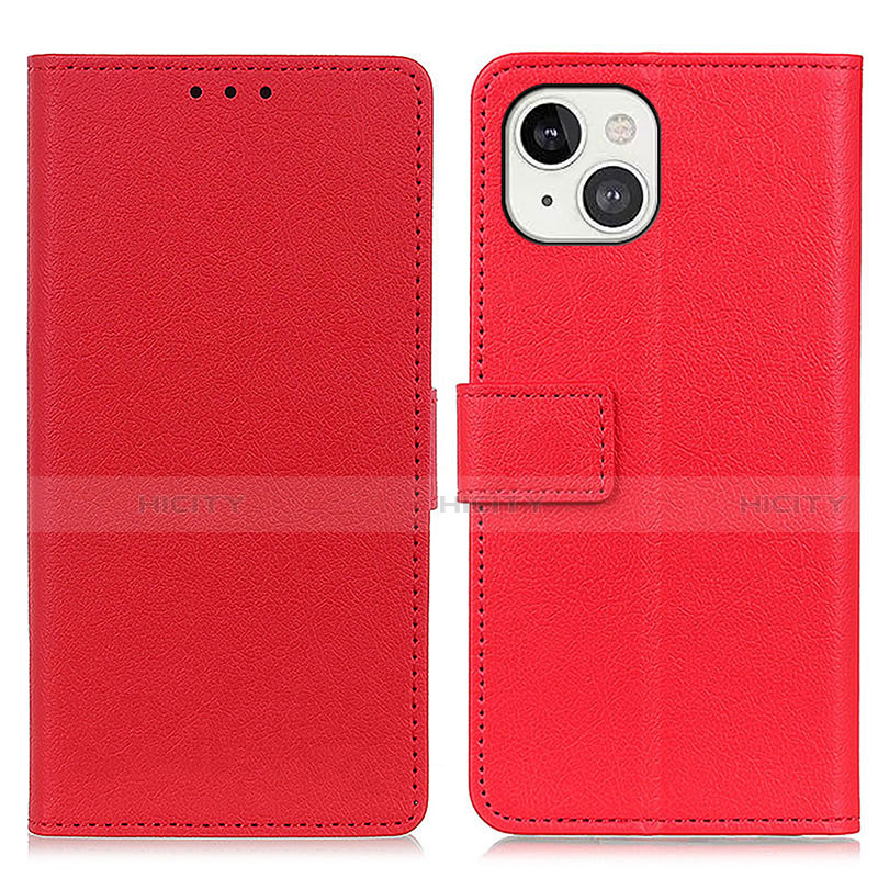 Funda de Cuero Cartera con Soporte Carcasa T14 para Apple iPhone 13 Rojo