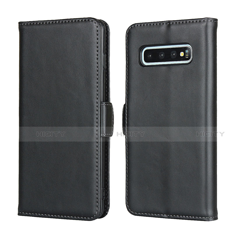 Funda de Cuero Cartera con Soporte Carcasa T14 para Samsung Galaxy S10 Plus Negro