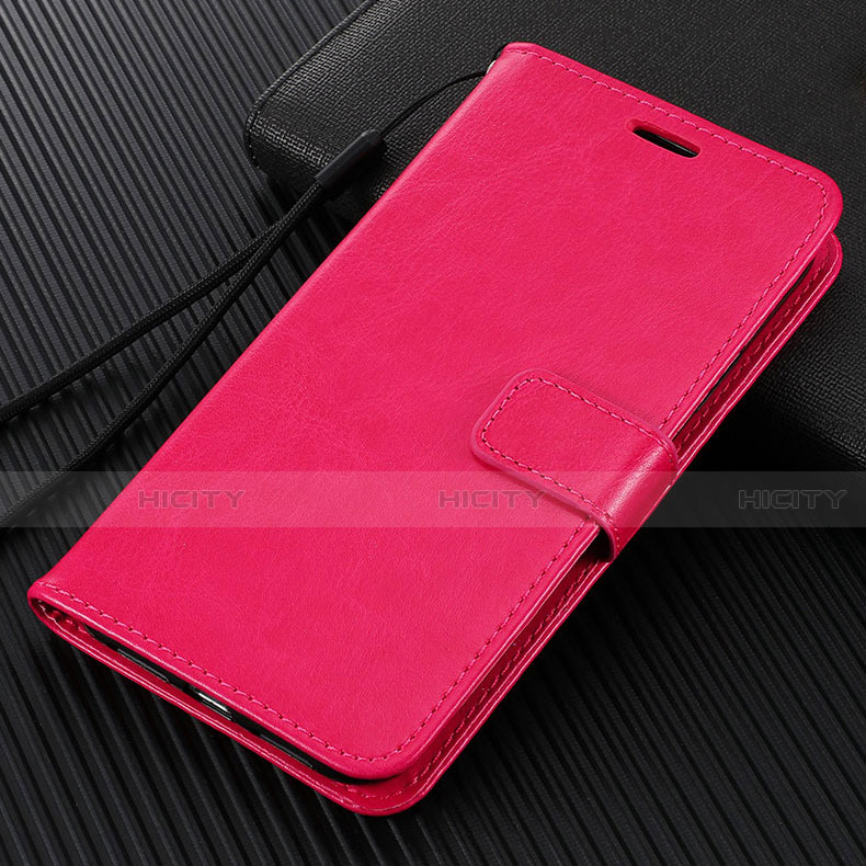 Funda de Cuero Cartera con Soporte Carcasa T14 para Xiaomi Mi Note 10 Pro Rosa Roja