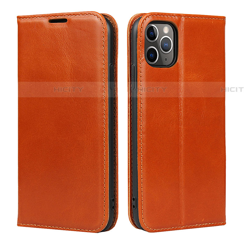 Funda de Cuero Cartera con Soporte Carcasa T15 para Apple iPhone 11 Pro Max Naranja