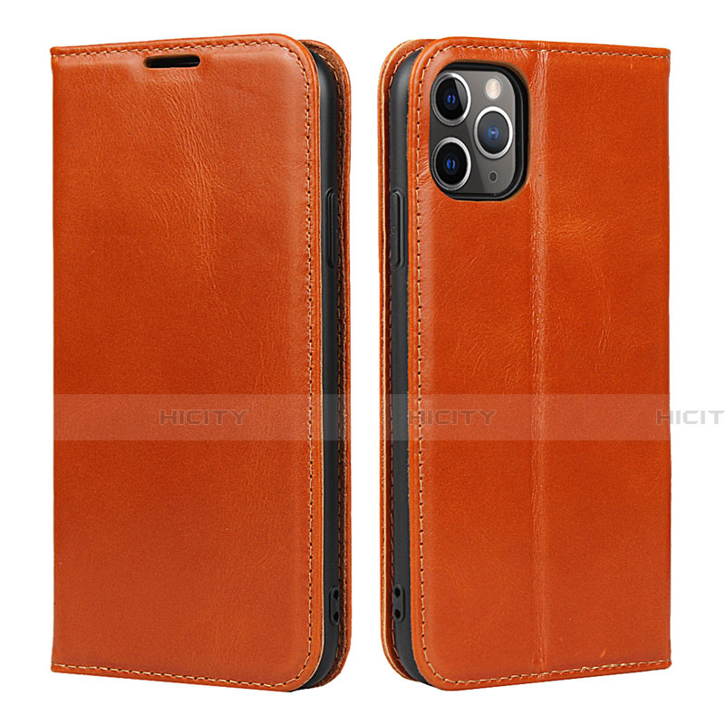 Funda de Cuero Cartera con Soporte Carcasa T15 para Apple iPhone 11 Pro Naranja