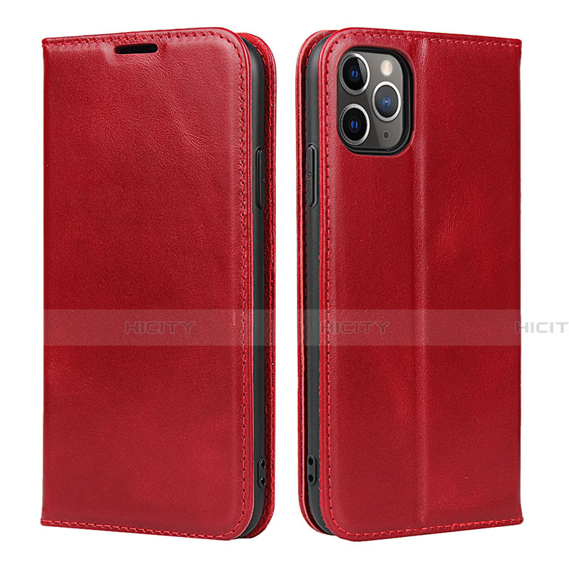 Funda de Cuero Cartera con Soporte Carcasa T15 para Apple iPhone 11 Pro Rojo