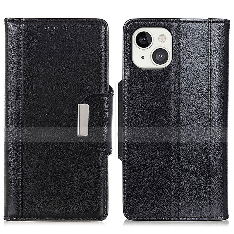 Funda de Cuero Cartera con Soporte Carcasa T15 para Apple iPhone 13 Negro