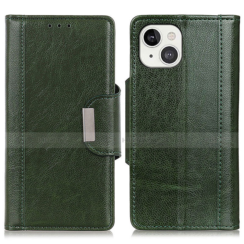 Funda de Cuero Cartera con Soporte Carcasa T15 para Apple iPhone 13 Verde