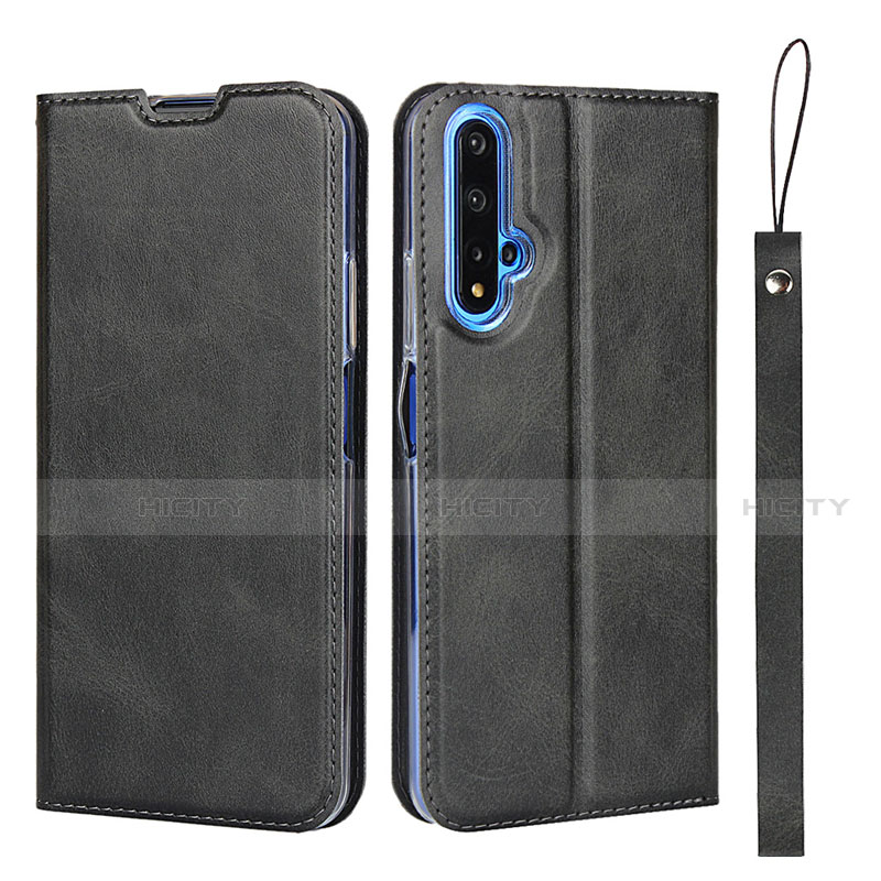 Funda de Cuero Cartera con Soporte Carcasa T15 para Huawei Honor 20S Negro