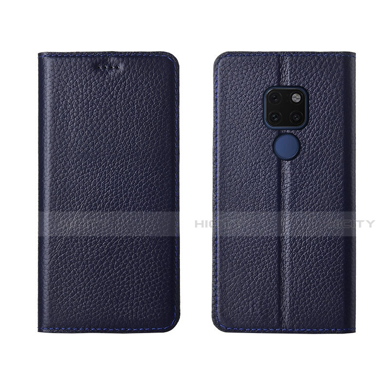 Funda de Cuero Cartera con Soporte Carcasa T15 para Huawei Mate 20 Azul