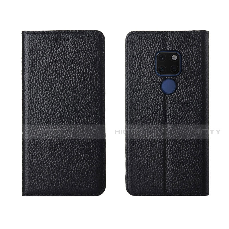 Funda de Cuero Cartera con Soporte Carcasa T15 para Huawei Mate 20 Negro