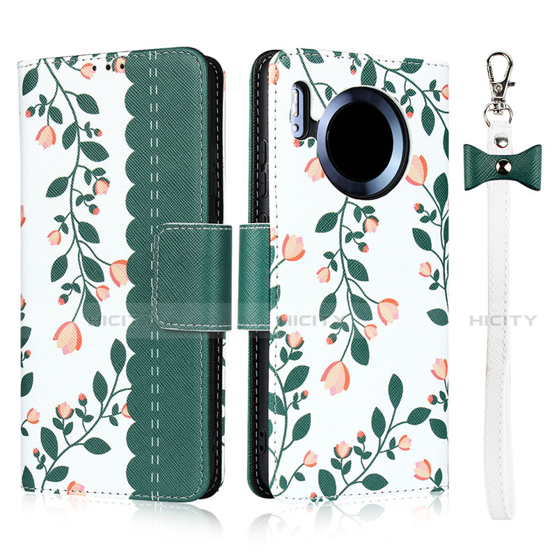 Funda de Cuero Cartera con Soporte Carcasa T15 para Huawei Mate 30 Verde