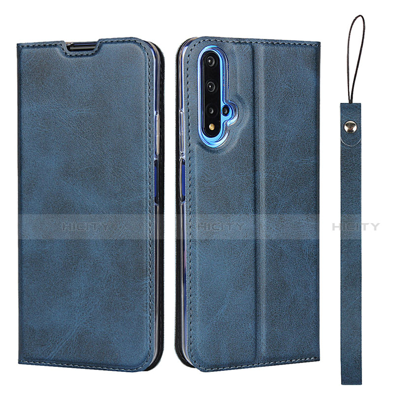 Funda de Cuero Cartera con Soporte Carcasa T15 para Huawei Nova 5T Azul