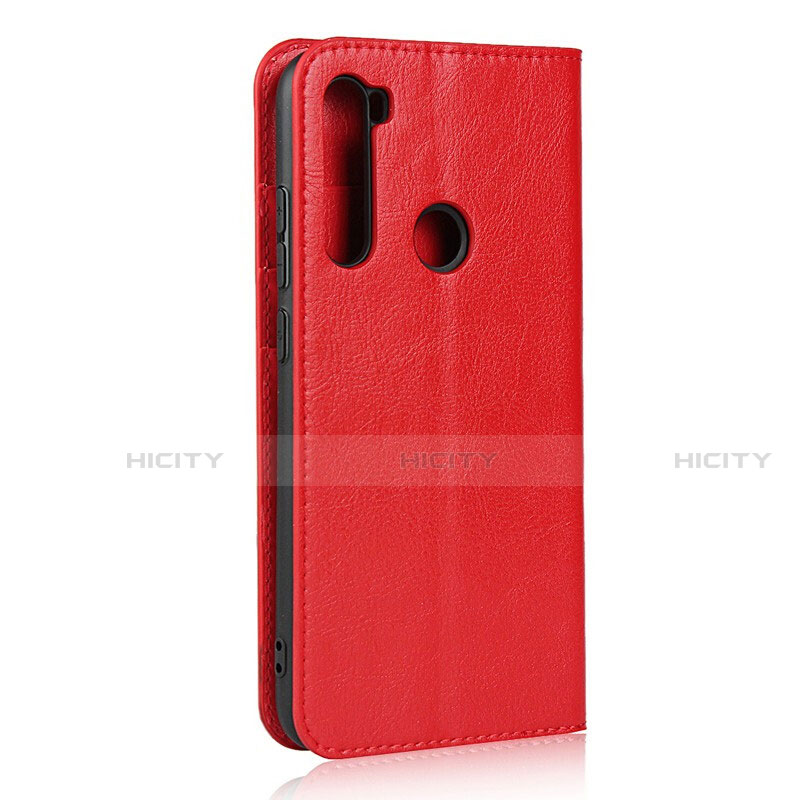 Funda de Cuero Cartera con Soporte Carcasa T15 para Xiaomi Redmi Note 8 (2021) Rojo