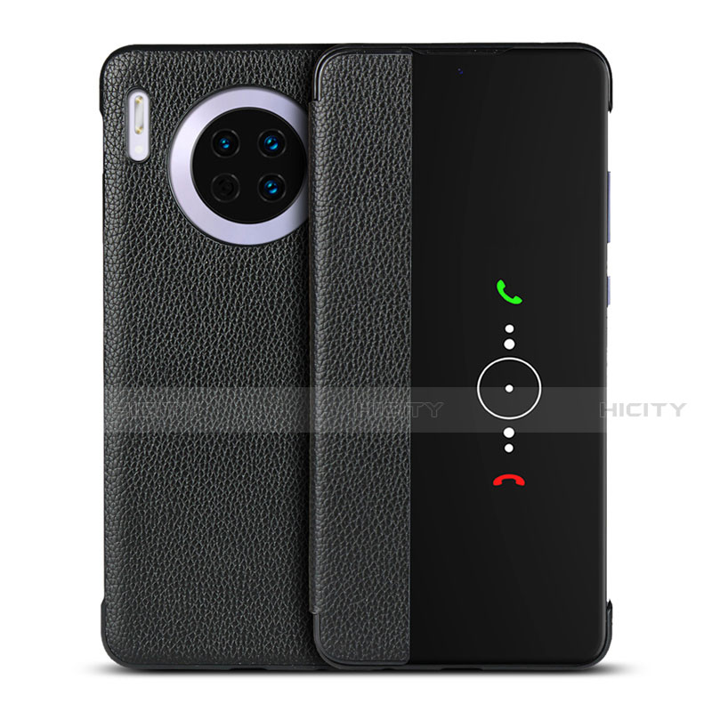 Funda de Cuero Cartera con Soporte Carcasa T16 para Huawei Mate 30 Negro