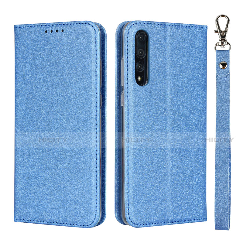 Funda de Cuero Cartera con Soporte Carcasa T16 para Huawei P20 Pro Azul