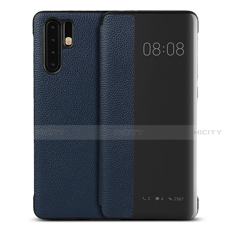 Funda de Cuero Cartera con Soporte Carcasa T16 para Huawei P30 Pro Azul