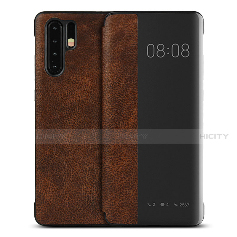 Funda de Cuero Cartera con Soporte Carcasa T16 para Huawei P30 Pro New Edition Marron