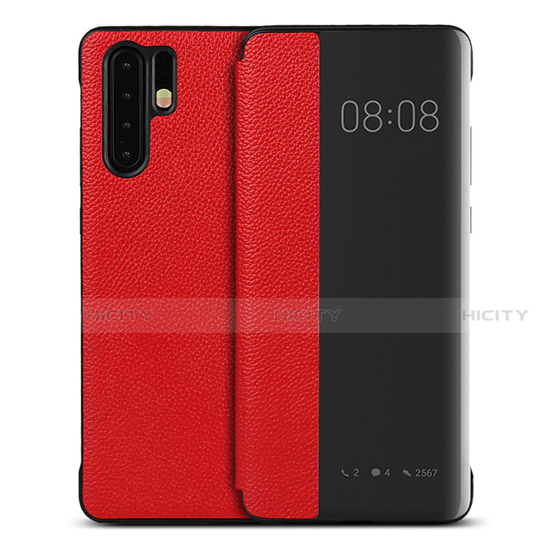 Funda de Cuero Cartera con Soporte Carcasa T16 para Huawei P30 Pro New Edition Rojo