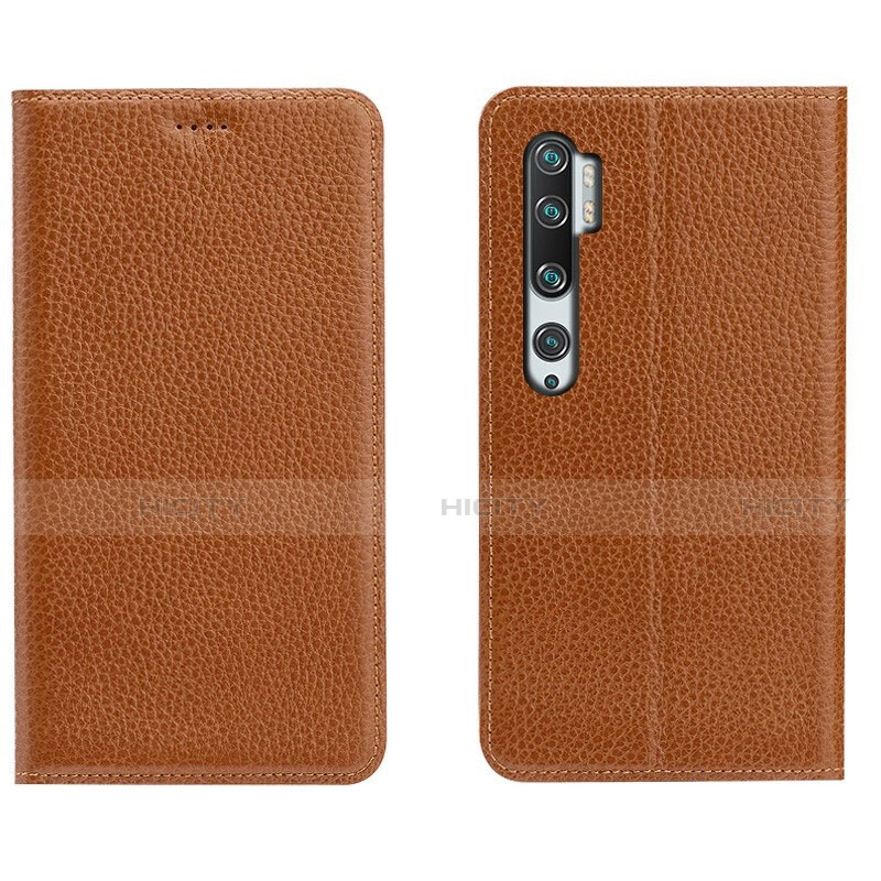 Funda de Cuero Cartera con Soporte Carcasa T16 para Xiaomi Mi Note 10 Pro Naranja