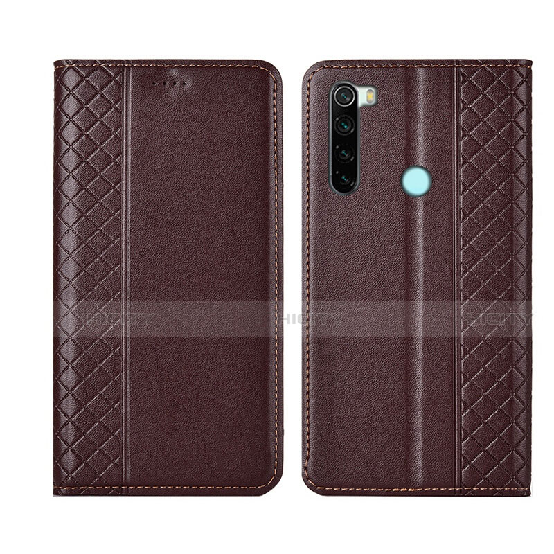 Funda de Cuero Cartera con Soporte Carcasa T16 para Xiaomi Redmi Note 8 (2021) Marron