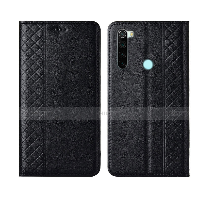 Funda de Cuero Cartera con Soporte Carcasa T16 para Xiaomi Redmi Note 8 Negro