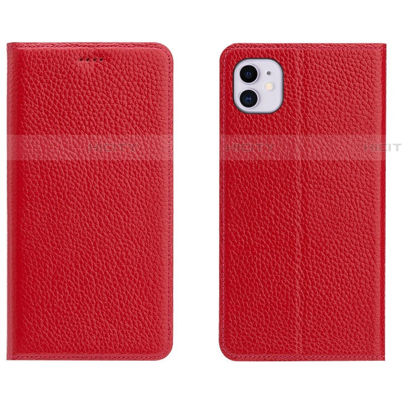 Funda de Cuero Cartera con Soporte Carcasa T17 para Apple iPhone 11