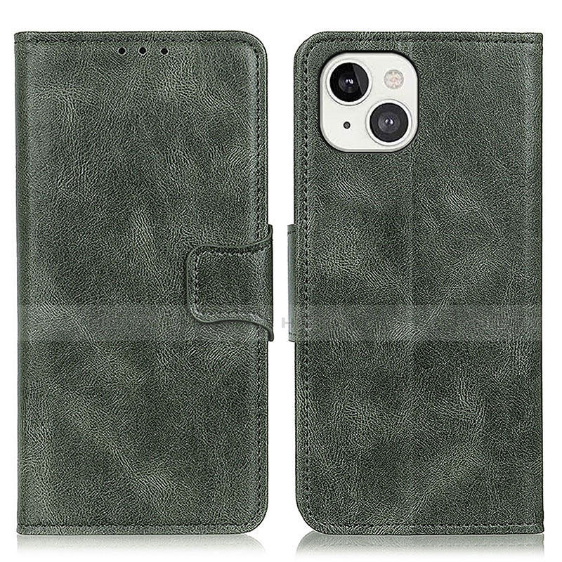 Funda de Cuero Cartera con Soporte Carcasa T17 para Apple iPhone 13 Verde