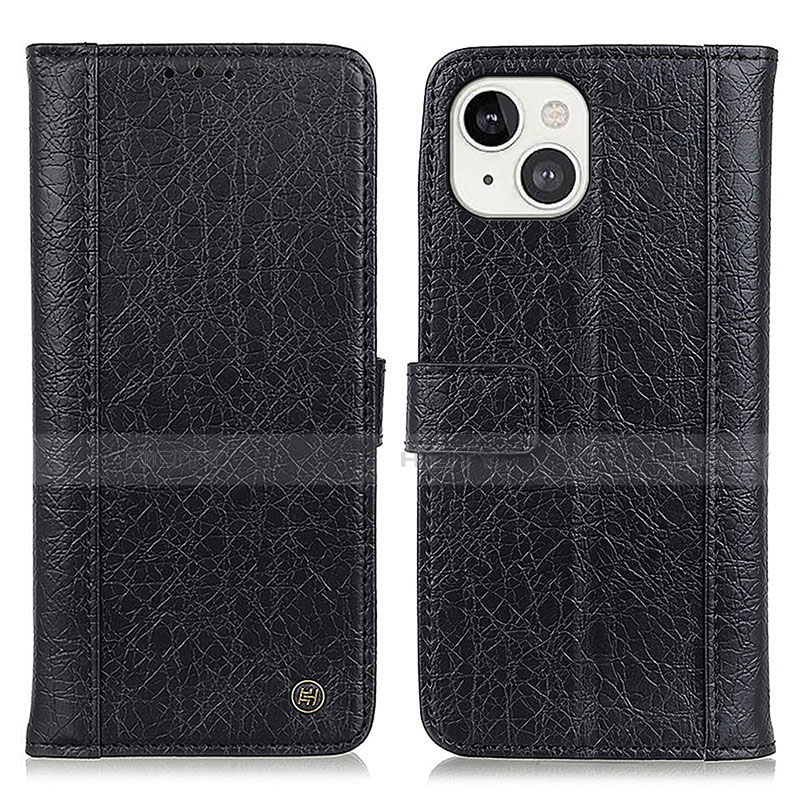 Funda de Cuero Cartera con Soporte Carcasa T18 para Apple iPhone 13 Negro