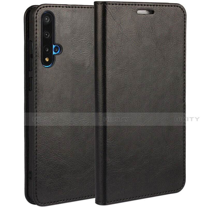 Funda de Cuero Cartera con Soporte Carcasa T18 para Huawei Honor 20S Negro