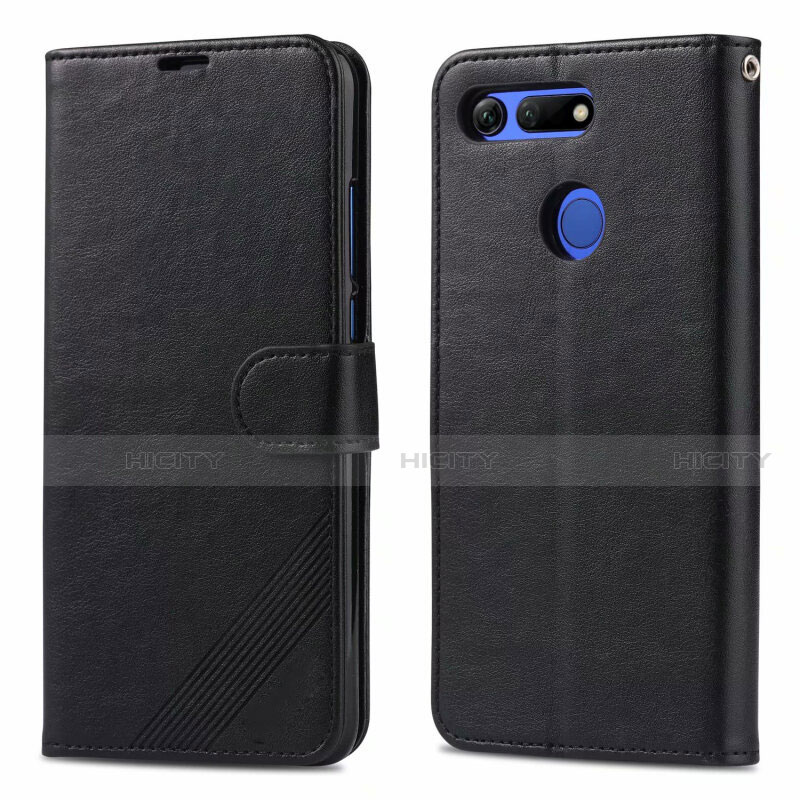 Funda de Cuero Cartera con Soporte Carcasa T18 para Huawei Honor View 20 Negro