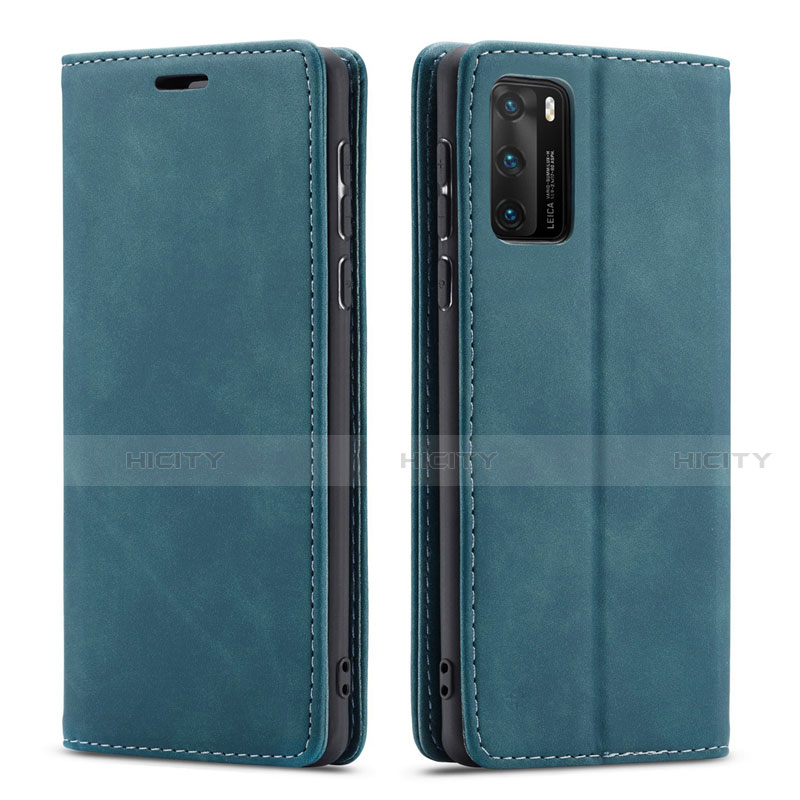 Funda de Cuero Cartera con Soporte Carcasa T18 para Huawei P40 Verde