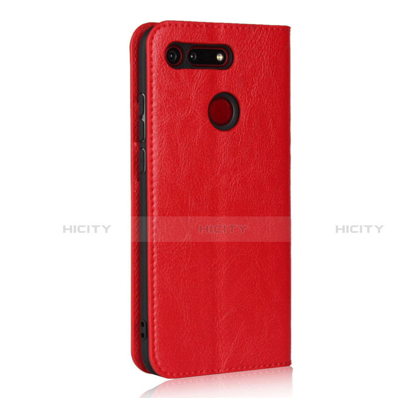 Funda de Cuero Cartera con Soporte Carcasa T19 para Huawei Honor View 20 Rojo