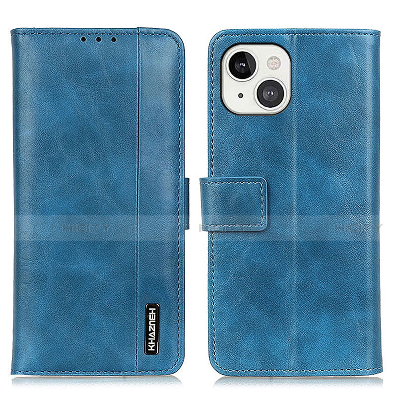 Funda de Cuero Cartera con Soporte Carcasa T20 para Apple iPhone 13 Azul