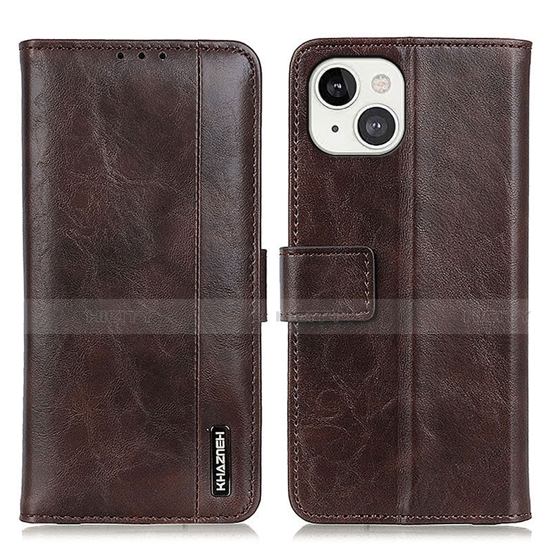 Funda de Cuero Cartera con Soporte Carcasa T20 para Apple iPhone 13 Marron