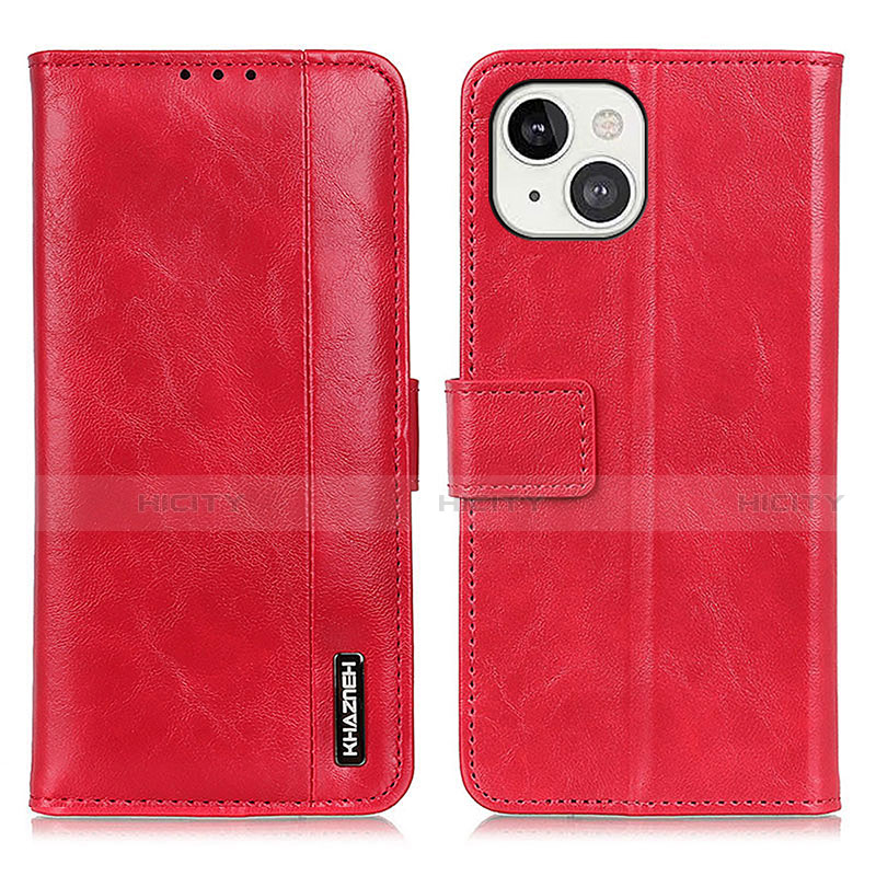 Funda de Cuero Cartera con Soporte Carcasa T20 para Apple iPhone 13 Rojo