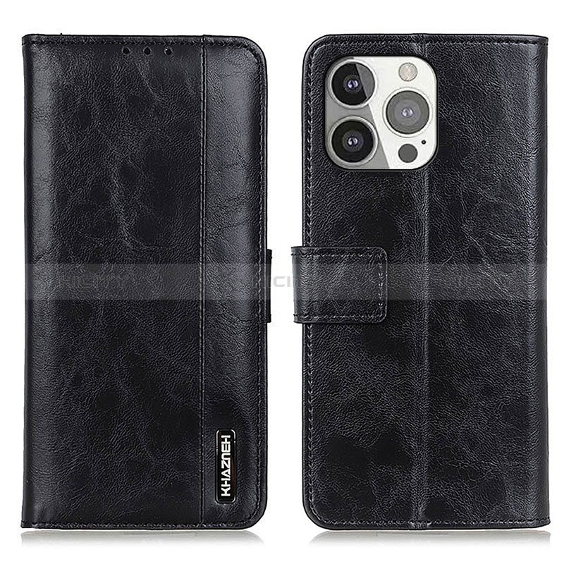 Funda de Cuero Cartera con Soporte Carcasa T20 para Apple iPhone 14 Pro Max Negro