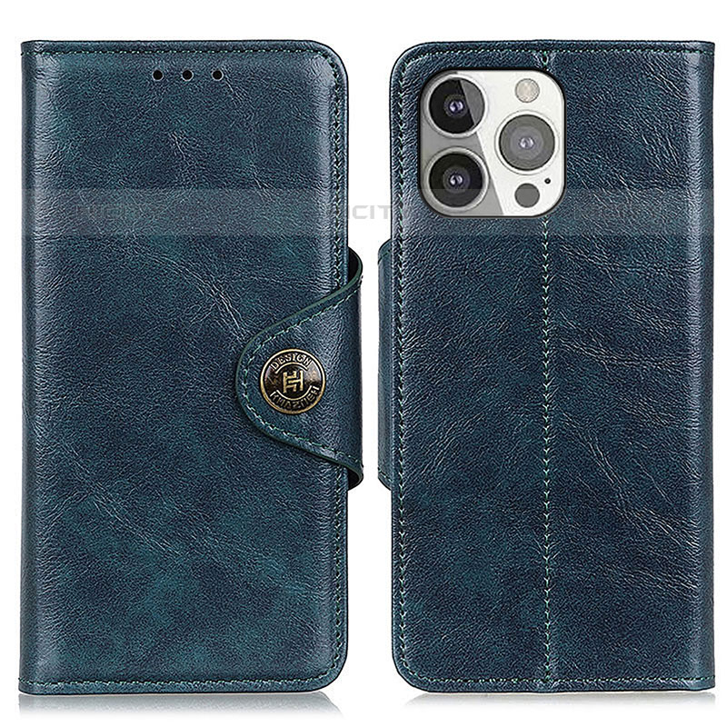 Funda de Cuero Cartera con Soporte Carcasa T21 para Apple iPhone 15 Pro Azul