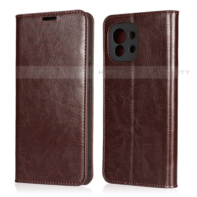 Funda de Cuero Cartera con Soporte Carcasa T21 para Xiaomi Mi 11 Lite 5G Marron