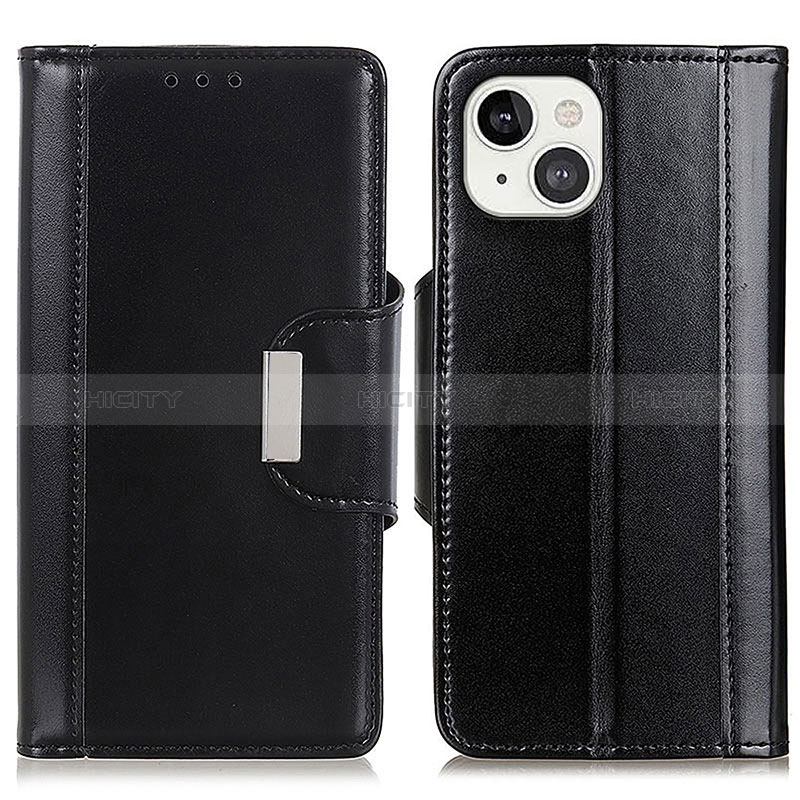 Funda de Cuero Cartera con Soporte Carcasa T22 para Apple iPhone 15 Negro