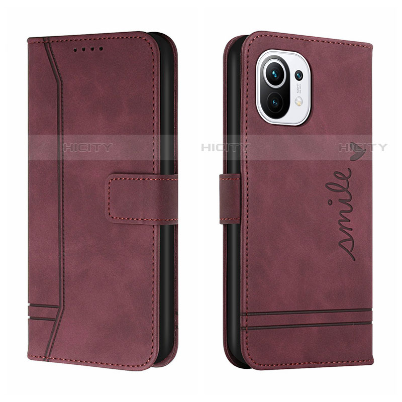 Funda de Cuero Cartera con Soporte Carcasa T22 para Xiaomi Mi 11 5G Morado