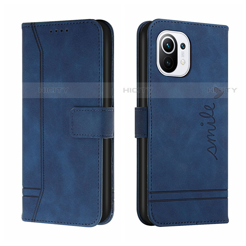 Funda de Cuero Cartera con Soporte Carcasa T22 para Xiaomi Mi 11 Lite 4G Azul