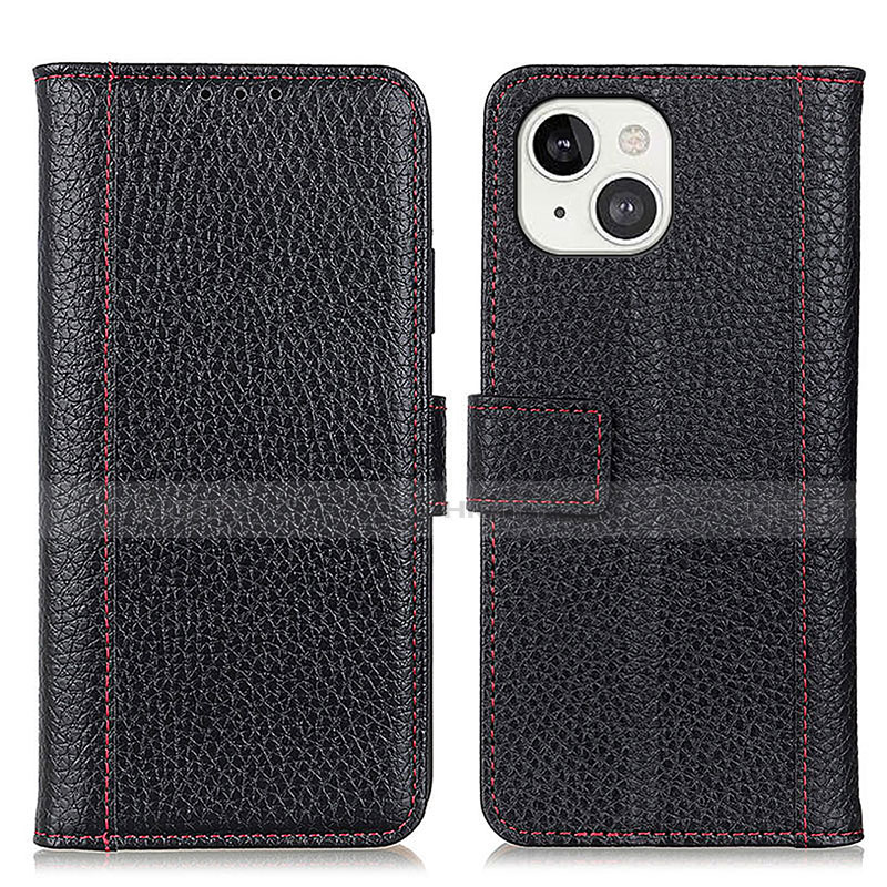 Funda de Cuero Cartera con Soporte Carcasa T23 para Apple iPhone 13 Negro