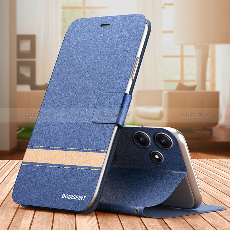 Funda de Cuero Cartera con Soporte Carcasa TB1 para Xiaomi Redmi 12 5G Azul