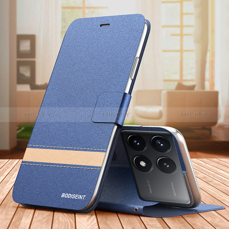 Funda de Cuero Cartera con Soporte Carcasa TB1 para Xiaomi Redmi K70 5G Azul