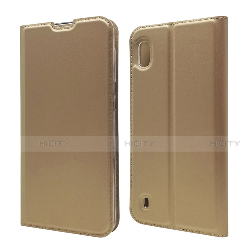 Funda de Cuero Cartera con Soporte Carcasa U01 para Samsung Galaxy A10 Oro