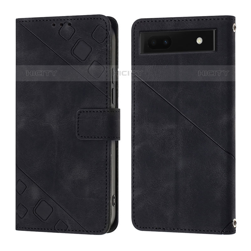 Funda de Cuero Cartera con Soporte Carcasa Y01B para Google Pixel 6a 5G Negro