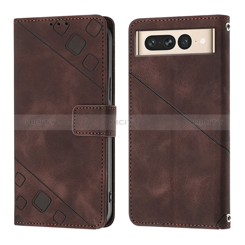 Funda de Cuero Cartera con Soporte Carcasa Y01B para Google Pixel 7 Pro 5G Marron