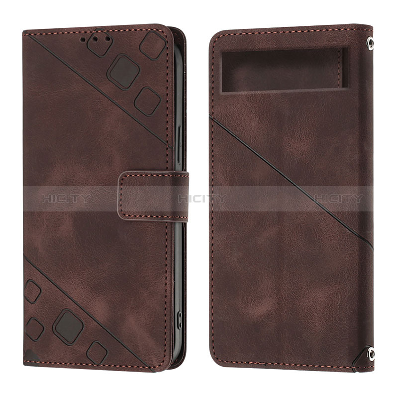 Funda de Cuero Cartera con Soporte Carcasa Y01B para Google Pixel 7a 5G Marron